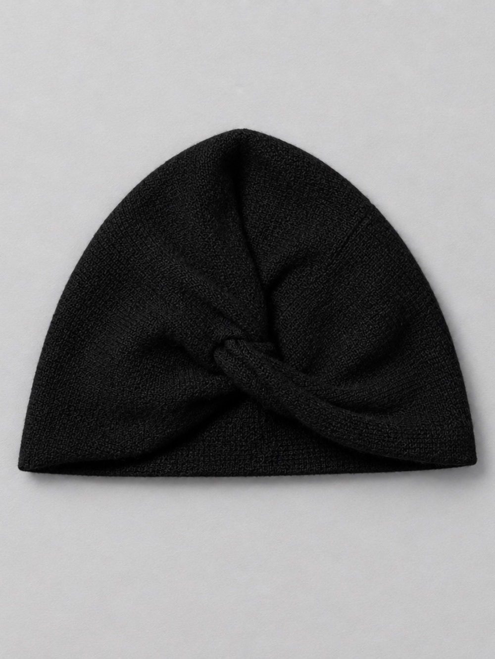NAADAM 100% Cashmere Lux Black Twist Front Knot Turban Beanie Cap Hat New NWOT